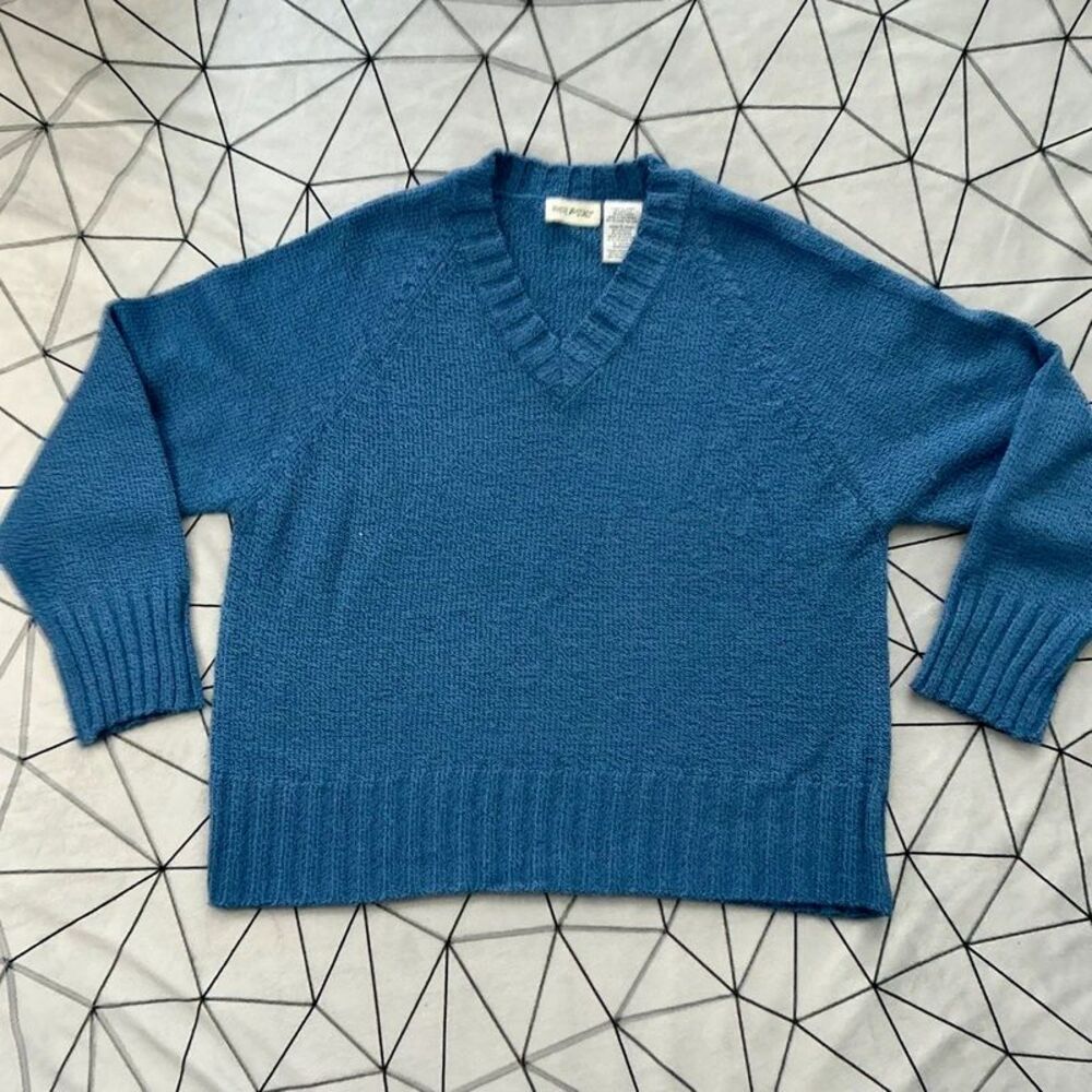 Vintage White Stag Crew Neck Sweater Women's L French Blue
